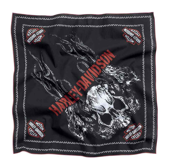 Harley-Davidson bandana-flamme tête de mort homme noir