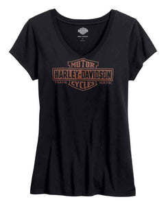Harley-Davidson trademark logo v-neck tee women's black