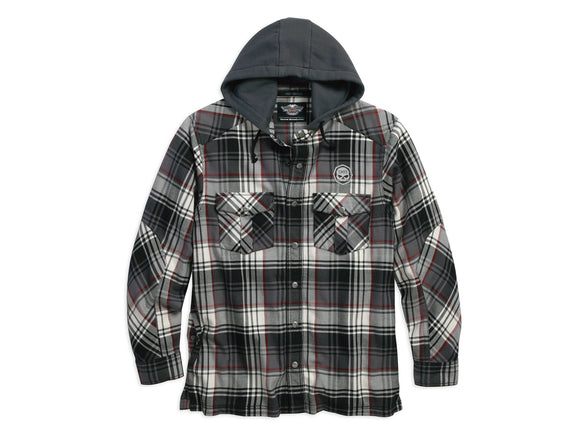 Harley-Davidson shirt jacket-hooded, PLD men's plaid