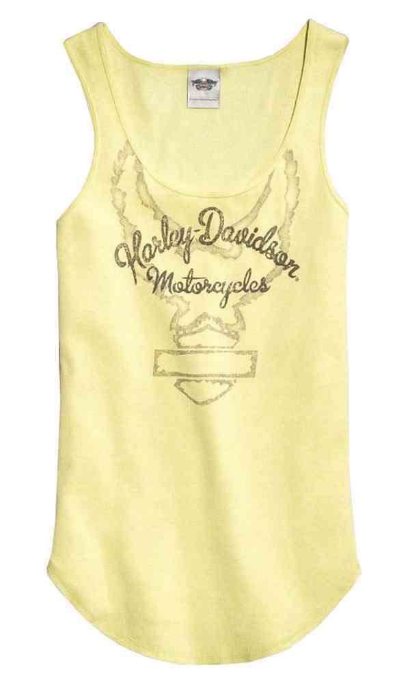 Harley-Davidson tank-outline graphic, women's misted yellow