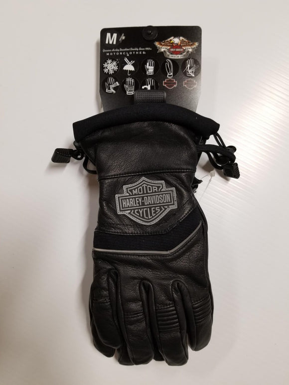 Harley-Davidson waterproof leather gloves men's black