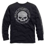 Harley-Davidson knit-L/S, skull, black men's