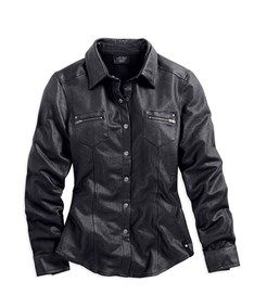 Harley-Davidson shirt-BL, coated knit women's black