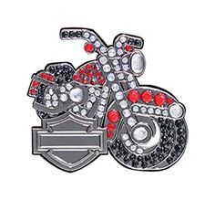 Harley-Davidson pin bling motocycle, antique nickel finish 3D die cast