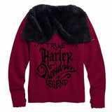 Harley-Davidson sweater-hoodie, flocked, red women's cabernet