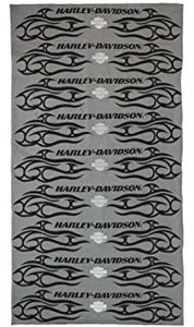 Harley-Davidson multifunctional headwear pinstrip flames, reflective, grey