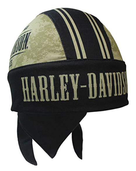 Foulard Harley-Davidson crâne grunge noir