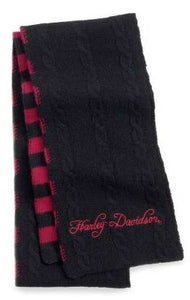 Harley-Davidson reversible knit scarf women's biking red