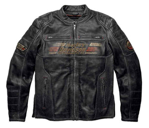 Harley-Davidson veste en cuir vieilli homme noir
