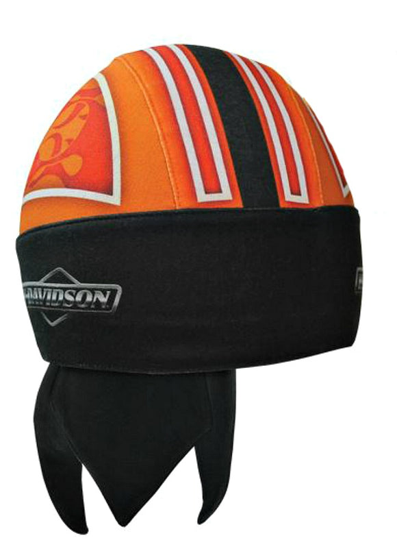 Réservoir de flamme Harley-Davidson, sublimé orange et noir
