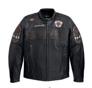 Harley-Davidson veste-moto, cuir, grand homme noir