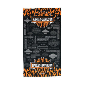 Harley-Davidson multifunctional headwear, bar & shield, black & orange sublimated