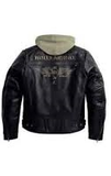 Harley-Davidson trek 3 in 1 leather jacket men's black