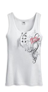 Harley-Davidson laced front tank women's white