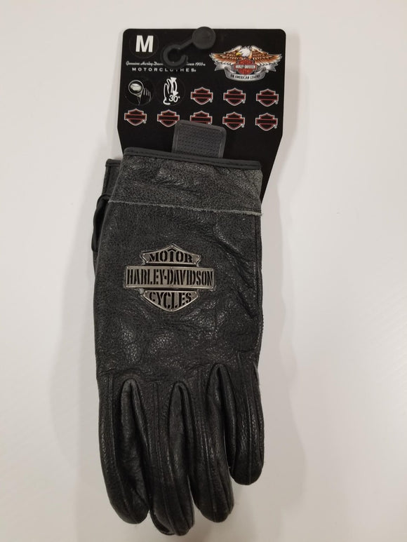 Harley-Davidson virtue distressed leather gloves men's, grey charcoal