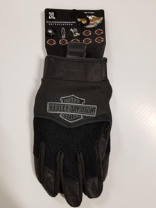 Harley-Davidson gants en cuir/maille hommes noirs