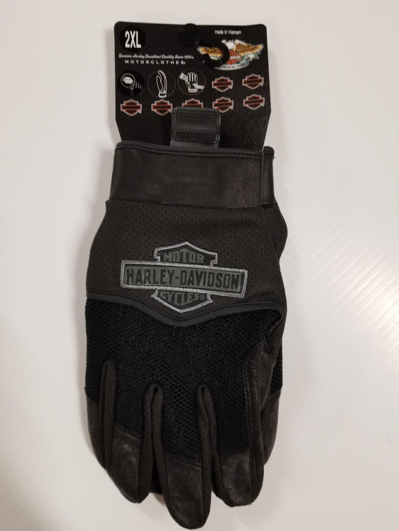 Harley-Davidson gants en cuir/maille hommes noirs