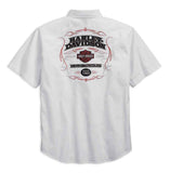 Harley-Davidson pinstripe flames shirt men's white