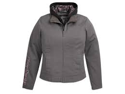 Harley-Davidson veste en toile de coton 3QB femme gris anthracite