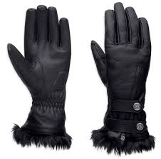 Harley-Davidson slate gauntlet gloves women's black