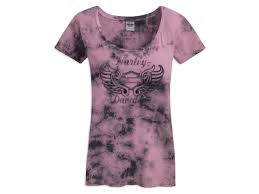 Harley-Davidson S/S tee with lace inserts 3QA women's pink