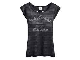 Harley-Davidson tee L/S knit cut out june del/women's black