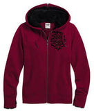 Harley-Davidson sweater-hoodie, flocked, red women's cabernet