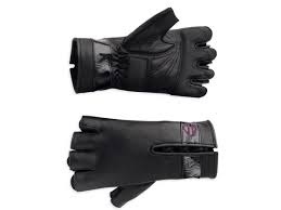 Harley-Davidson misty willow fingerless gloves women's black