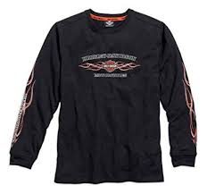 Harley-Davidson pinstripe flames tee men's black
