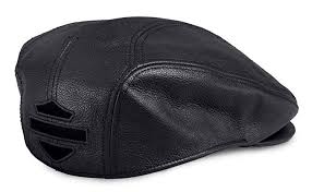 Harley-Davidson stylized logo leather ivy cap men's black