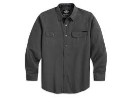 Harley-Davidson shirt-L/S woven feb del/ men's dark shadow