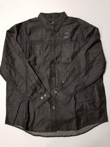 Harley-Davidson shirt-L/S woven september del/men's washed black