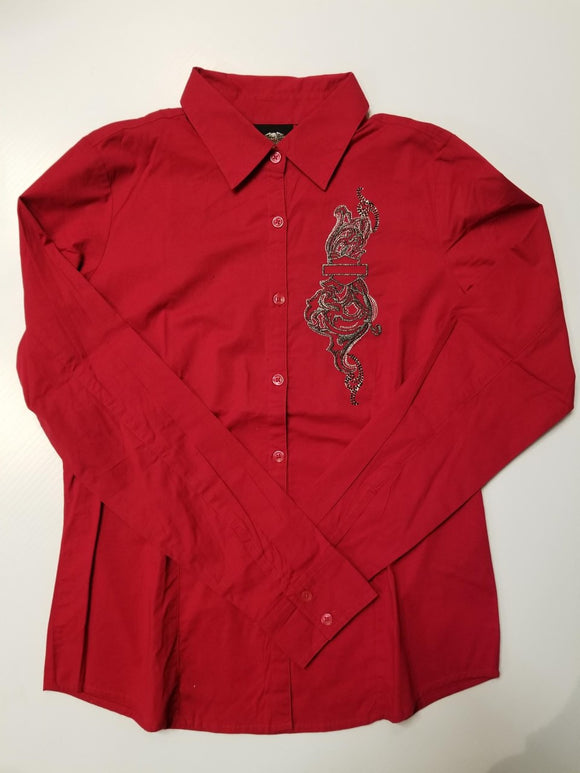 Harley-Davidson L/S woven shirt W graphic women's red