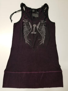 Harley-Davidson washed tank top with lace neck women's pink