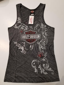 Harley-Davidson swirl burn burnout tank grey/black