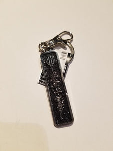 Harley_Davidson keychain, Signature, Silver 3D Die Cast w/ enamel fill, 5/8" W x 2 5/8" H