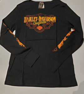 Harley-Davidson original flame ladies L/S black
