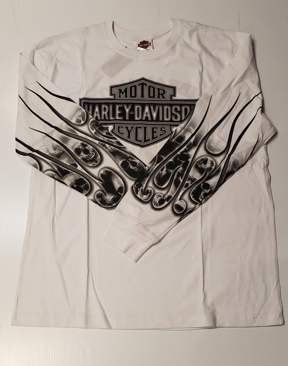 Harley-Davidson skull flames L/S T WH