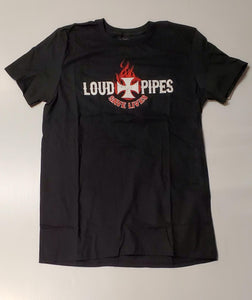 Lethal Threat tee loud pipes save bk